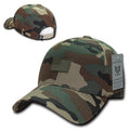 Patriotic USA Flag (Rubber) Structured Baseball Cotton Snapback Ball Caps Hats-Woodland Camouflage-